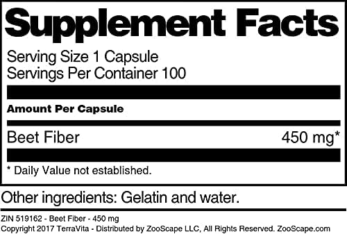Beet Fiber - 450 mg (100 Capsules ZIN: 519162)