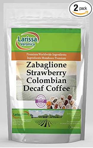 Zabaglione Strawberry Colombian Decaf Coffee (Gourmet Naturally Flavored Whole Coffee Beans) (16 oz ZIN: 559567) - 2 Pack