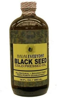 Black Seed Oil - Glass Bottle - 100% Pure and Cold Pressed - Imported Seed from India 16 OZ - Cold Pressed in NY - 100% Hexane Free - NON GMO Vegan and Halal - Very Dark and Potent