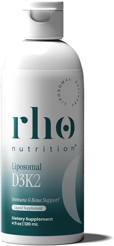 Rho Nutrition Liposomal D3K2 – Ultra High Absorption Liquid Vitamins D3 and K2 Supplement – Supports Immune System &amp Overall Health Supports Strong Bones &amp Muscles and a Healthy Heart