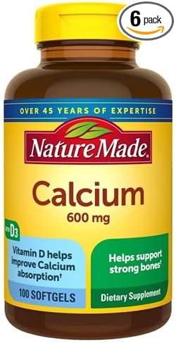 Nature Made Calcium 600 mg With Vitamin D Liquid Softgels 100 ea (Pack of 6)