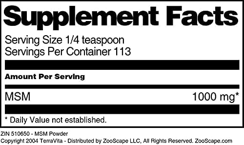 Terravita MSM Powder (4 oz ZIN: 510650) - 3 Pack