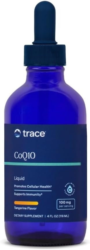 Trace Minerals CoQ10 - Cellular Health Supplement for Vitality Support - Cardiovascular Health &amp Immune Support - Natural Ingredients - Vegan &amp Gluten-Free - Tangerine Flavor - 4 fl oz (24 Ser