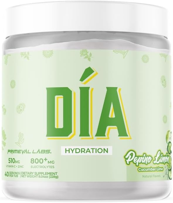 DIA Hydration Electrolyte + Immunity Powdered Drink Mix | Latino Aguas Frescas Flavors | Vitamin C Zinc &amp Taurine |Low Sugar 1 gram per serving |Daily Hydration Drink Mix | 40 Servings | Pepino Li