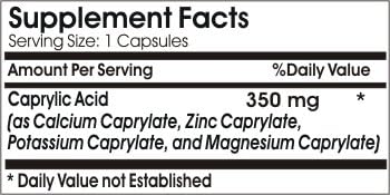 Caprylic Acid 350mg // 200 Capsules // Pure // by PureControl Supplements