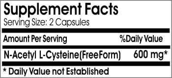 NAC N-Acetyl Cysteine 600mg ~ 90 Capsules - No Additives