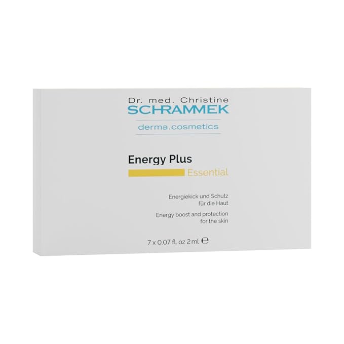 Energy Plus Ampoules (7 x 0.07 fl oz) – Energizing and Protective Skincare – Q10 and Vitamins E C B5 – Shields Against Blue Light – Revitalizes Tired Skin – Dr. Schrammek