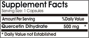 Quercetin 500mg // 200 Capsules // Pure // by PureControl Supplements