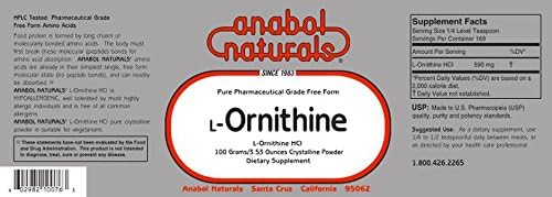 Anabol Naturals L-Ornithine 200 Grams Pure Powder