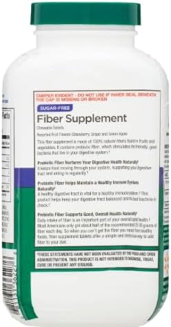 Daily Fiber Supplement Chewable Tablets – 90 Count Sugar-Free Fiber Chews for Women and Men High Fiber Content Assorted Fruit Flavors Chewable Tablets for Adults. (Pack of 3)