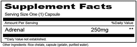 Priority One Vitamins Adrenal 250mg 90 Capsules Adrenal Support