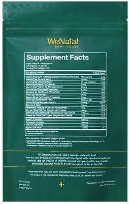 WeNatal for Him Prenatal Multivitamin with Methylated Folate Zinc CoQ10 NAC L-Carnitine Vitamin C &amp E Selenium Supports Sperm Health Motility Morphology Vegan Non-GMO 90 Capsules