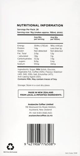 Avalanche Cafe Style Vanilla Latte