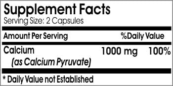 Calcium Pyruvate 1000mg ~ 200 Capsules - No Additives ~ Naturetition Supplements