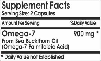 Omega-7 Omega 7 900mg Palmitoleic Acid ~ 100 Capsules - No Additives ~ Naturetition Supplements