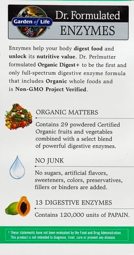 Garden of Life Digestive Enzymes with Papain Bromelain and Lipase for Nutrient Absorption and Digestion Support Tropical Fruit Flavor Dietary Supplement Certified Vegan 90 Chewables (Pack of 6)