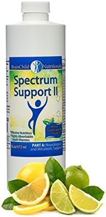 BrainChild Nutritionals Spectrum Support II P5P Vitamins Liquid Supplement for Autism - Bioavailable B6 (P-5-P) with Herbs for Kids &amp Adults on the Spectrum Gluten-Free - Lemon Lime 16oz