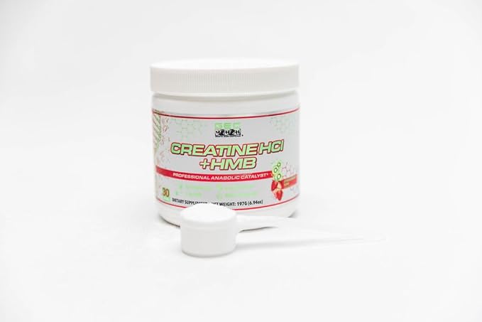 Creatine HCl + HMB for Athletes – Performance &amp Recovery Formula – 2g Creatine HCl 2.5g HMB – Fast Absorption No Bloat No Loading – 30 Servings – GEC (Standard Strawberry Kiwi)
