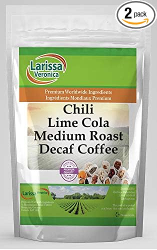 Chili Lime Cola Medium Roast Decaf Coffee (Gourmet Naturally Flavored Whole Coffee Beans) (16 oz ZIN: 568970) - 2 Pack