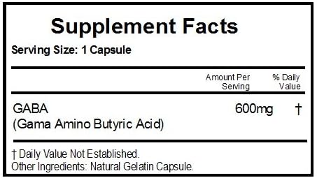 GABA 600mg Gama Aminobutyric Acid Amino Acid ~ 180 Capsules - No Additives ~ Naturetition Supplements