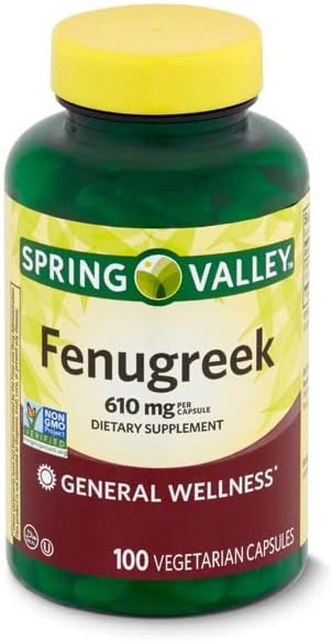 Spring Valley Fenugreek Dietary Supplement 610 mg 100 Count (Pack of 2)