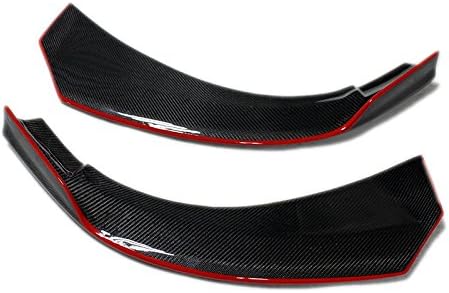 Eppar® New Carbon Fiber Piecha Front Lip Spoiler 2PCS Compatible with Mercedes Benz CLA Class C117 2013-2018 CLA180 CLA200 CLA220 CLA250 (with Red Line)