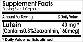 Lutein 40mg ~ 180 Capsules - No Additives ~ Naturetition Supplements