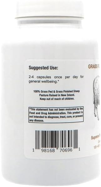 Supreme Nutrition Grass Fed Sheep Liver 120 Pure Ovine Liver Capsules (Pack of 2)