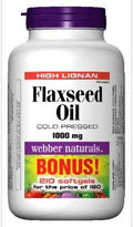 Webber Naturals Flaxseed Oil Cold Pressed 1000 mg 210 Softgels Bonus
