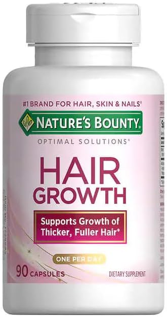 Nature's Bounty Hair Growth Supplement 1 Per Day Clinically Shown to Support Thicker Fuller Hair with Biotin Silicon &amp Arginine 90 Capsules