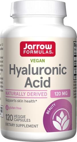Jarrow Formulas® Hyaluronic Acid 120 mg Dietary Supplement Skin Health Support 120 Veggie Capsules Up to 60 Day Supply(Pack of 2)