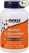 Acetyl-L Carnitine PURE POWDER Powder 3 OZ by Now Foods (Pack of 8)