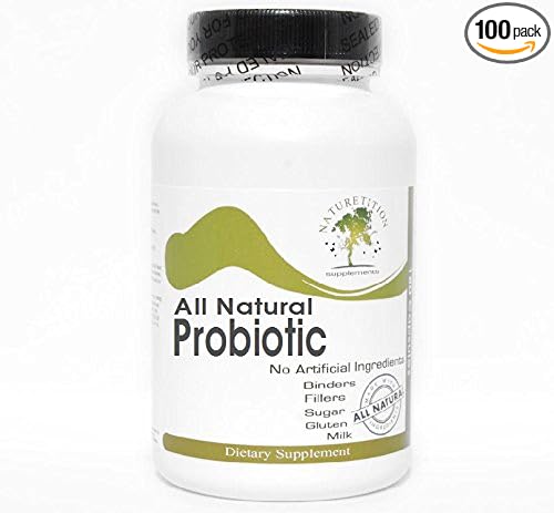 All Natural Probiotic 10 to 50 Billion Live Probiotic Cultures ~ 100 Capsules - No Additives ~ Naturetition Supplements