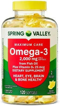 H4U Spring Valley Maximum Care Omega-3 Fish Oil Softgels Dietary Supplement (120)