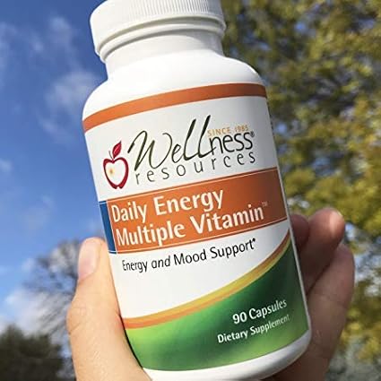 Wellness Resources Daily Energy Multiple Vitamin - 90 Capsules - Methylated Daily MTHFR Multivitamin Without Iron - Vitamin B12 Folate &amp Bioavailable B Vitamins - Best Supplement for Energy &amp