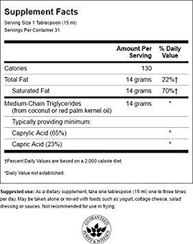 Swanson ULT MCT Oil 100% Pure Pharm 16 FL OZ