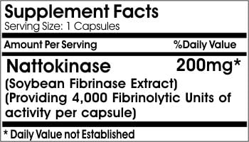 Nattokinase 200mg 4000 Fibrinolytic Units ~ 200 Capsules - No Additives ~ Naturetition Supplements