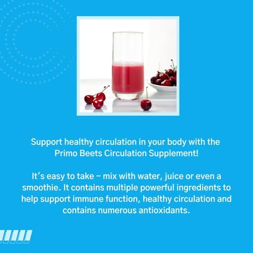 Consult Health Primo Beets Beet Root Powder Nitric Oxide Supplements for Men &amp Women Supports Circulation &amp Healthy Energy Levels Drink Mix Ginger Turmeric 6.5 oz.(30 Servings) Cherry Fl