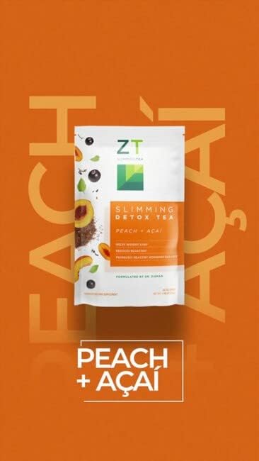 Dr. Zisman ZT Slimming - Peach and Acai Herbal Tea Blend with Ashwagandha Rooibos and Acai - 28 Day Wellness Blend (28 Tea Bags)