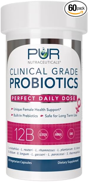 Woman's Clinical Grade Probiotics * 12 Billion CFUs/Serving * 10 Strains * Built-in Prebiotic * 60 Daily Capsules - 2 Month Supply * All Natural 100% Made in USA