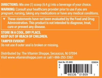 The Vitamin Shoppe L-Arginine Powder - Nitric Oxide &amp Cardiovascular Support | Free-Form Amino Acid | 8 oz | Pre-Workout Energy