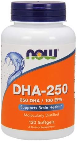 NOW Foods DHA-250 50% DHA 120 Softgels (Pack of 2)