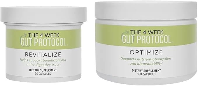 BODi Gut Health Supplements - 4 Week Gut Protocol Revitalize &amp Optimize - Probiotic &amp Enzyme Blend for Digestive Health for Women &amp Men - 3 Billion CFUs Bacillus coagulans - Veggie Capsule