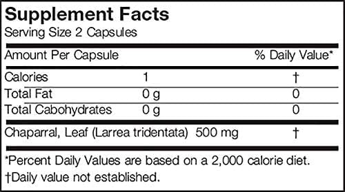 Arizona Natural Chaparral (Larrea tridentata) 500 mg 180 Capsules