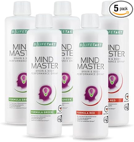 LR Health&ampBeauty Lifetakt Mind Master Formula Red and Green Every Day Natural Treatment Women Men - Set of 5 x 500 ml./16.9 fl.oz.