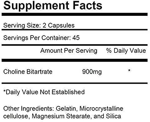 KRK SUPPLEMENTS Bundle Combo for 3 Total Bottles of Choline Bitartrate 900mg Per Serving