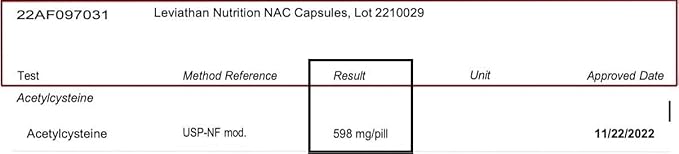 Leviathan Nutrition NAC Supplement N-Acetyl Cysteine for Lung Liver Immune Support - Potent Antioxidant Support to Boost Glutathione Levels 600mg 120 Capsules