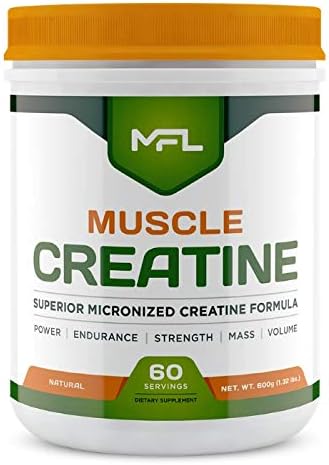 MFL Muscle Creatine | 3 Forms of Micronized Creatine | 10g | 0 Sugar | Sweetened with Stevia | All-Natural | 60 Servings (Natural)