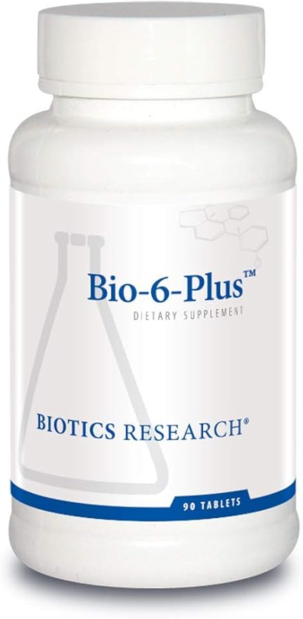 Biotics Research Bio 6 Plus Digestive Support Supports Pancreatic Function 50000 NF Units Amylase 9300 NF Units Lipase 50000 NF Units Protease Pancreatic and Digestive Enzymes 90 Tablets