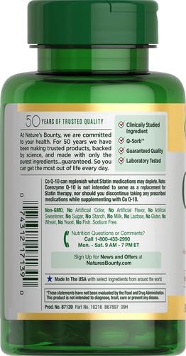 Nature's Bounty CoQ10 Supports Heart Health Dietary Supplement 200mg 80 Rapid Release Softgels (Pack of 3)